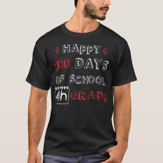 Happy 100 School Days 4th Grade Funny And Adorable T-Shirt