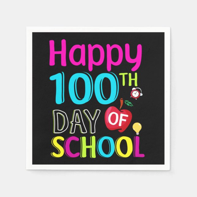 Happy-100-th-day-of-school Napkin (Front)