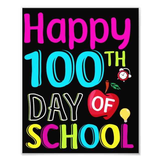 Happy-100-th-day-of-school Photo Print (Front)
