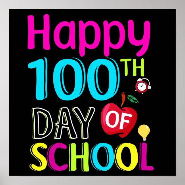 Happy-100-th-day-of-school Poster (Front)