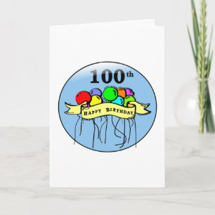 Happy 100th Birthday ballons Card