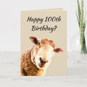 Happy 100th Birthday Funny Sheep Animal Humour Card