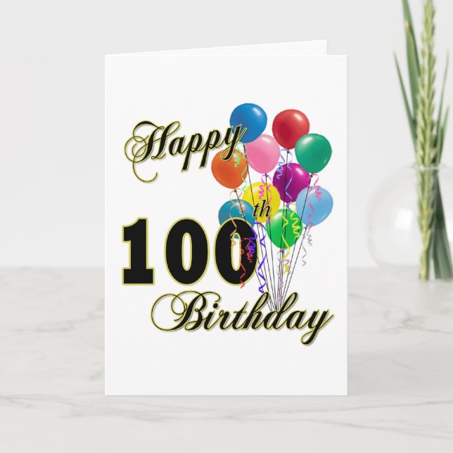 Happy 100th Birthday Gifts and Birthday Apparel Card (Front)