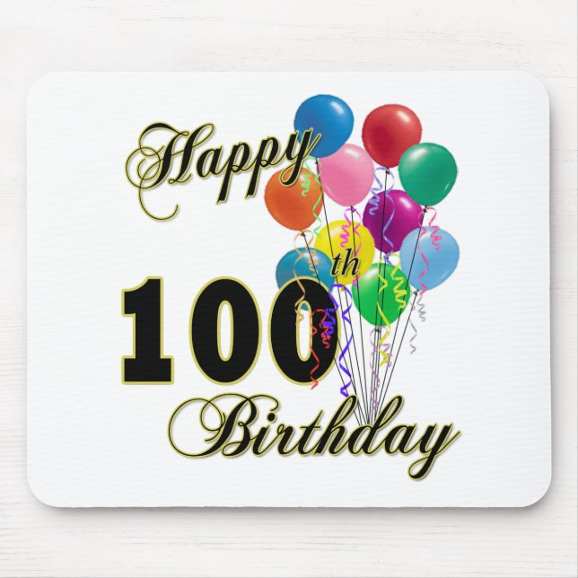 Happy 100th Birthday Gifts and Birthday Apparel Mouse Mat (Front)