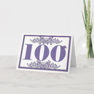 Happy 100th Birthday gingham card