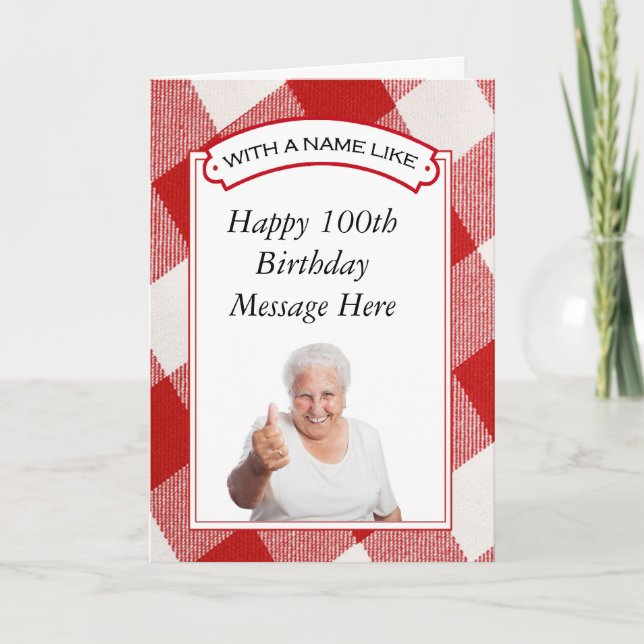 Happy 100th Birthday Greeting Card - Customizable (Front)