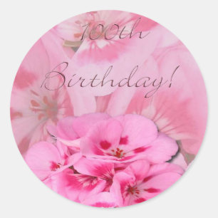 Happy 100th Birthday/hydrangeas Classic Round Sticker