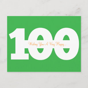 Happy 100th Birthday Milestone Postcards - Green