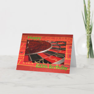 Happy 100th Birthday Roulette Wheel Card