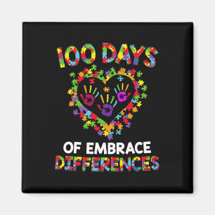 Happy 100th Day 100 Days Of School Autism Awarenes Magnet