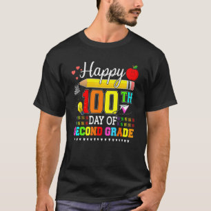 Happy 100th Day Of 2nd Grade Second Grade Teacher  T-Shirt