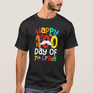 Happy 100th Day Of 7th Grade Mustache Teacher Stud T-Shirt