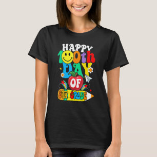 Happy 100th Day Of 8th Grade Groovy Boys Girls Kid T-Shirt