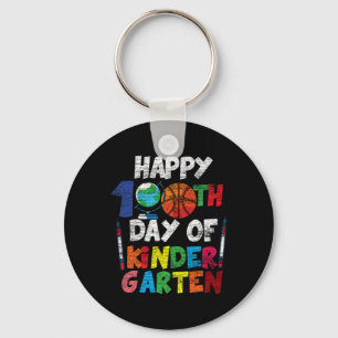 Happy 100th Day Of Kinder Garten Cute 100 Days Of Key Ring