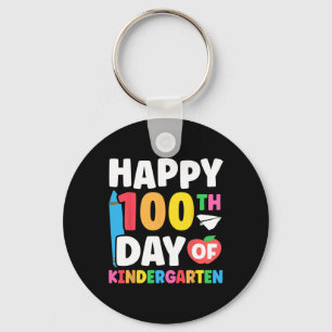 Happy 100th Day Of Kindergarten Kids 100 Days Of S Key Ring