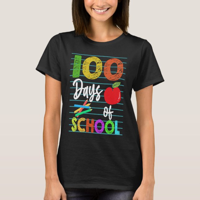 Happy 100th Day of Kindergarten School Teacher Stu T-Shirt (Front)