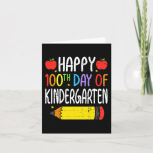 Happy 100th Day Of Kindergarten Teacher Students 1 Card