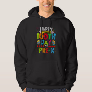 Happy 100th Day Of Pre K Teacher 100 Days School 1 Hoodie