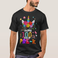 Happy 100th Day Of Pre K Unicorn Face Teacher Girl