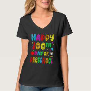 Happy 100th Day Of Preschool Funny Teacher Student T-Shirt