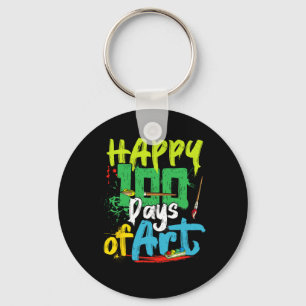 Happy 100th Day Of School 100 Days Of Art Teacher Key Ring