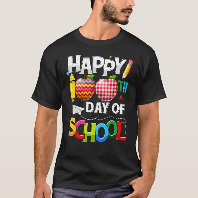 Happy 100th Day of School 100 Days Of School Girl  T-Shirt (Front)