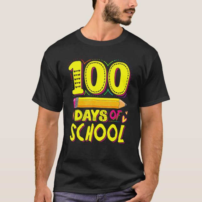 Happy 100th day Of School 100 Days of School Penci T-Shirt (Front)
