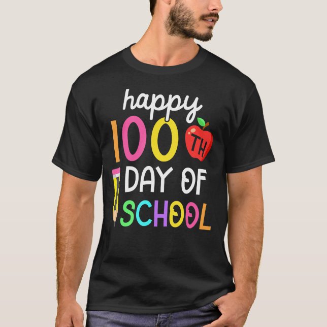Happy 100th Day Of School 100 Days Of School Smart T-Shirt (Front)