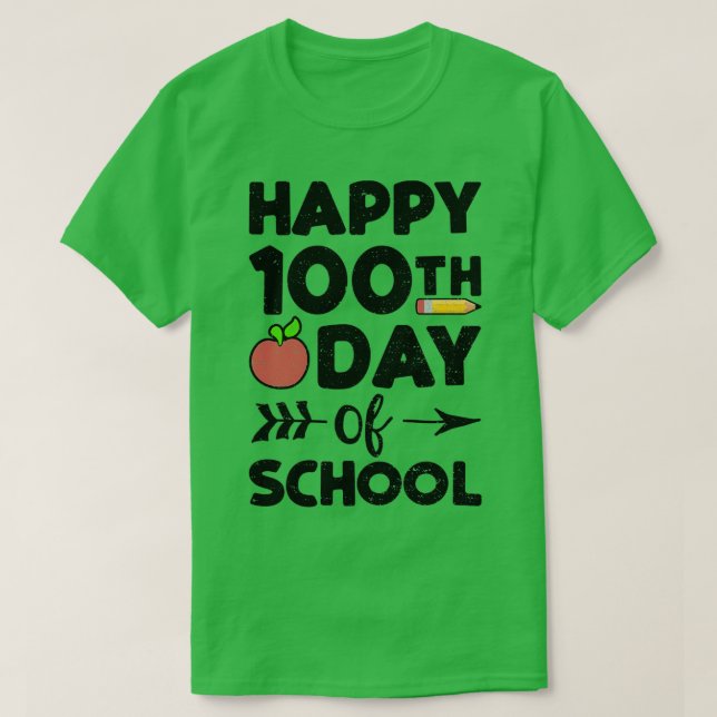 Happy 100th Day Of School 100 Days Of School T-Shirt (Design Front)