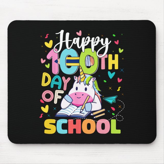 Happy 100th Day Of School 100 Days Of School Teach Mouse Mat (Front)