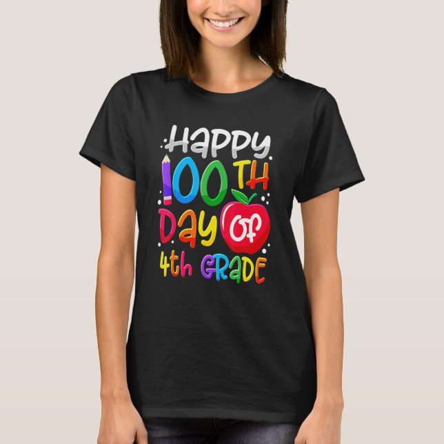 Happy 100th Day Of School 100 Days Smarter Cute 4t T-Shirt (Front)