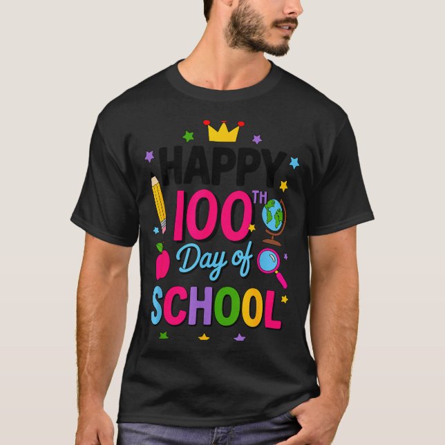 Happy 100th Day Of School 100 Days Smarter Teacher T-Shirt (Front)