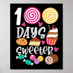 Happy 100th Day Of School 100 Days Sweeter Poster