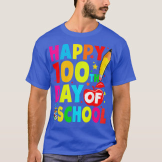 Happy 100th Day Of School 100 Days Teacher Kids Bo T-Shirt