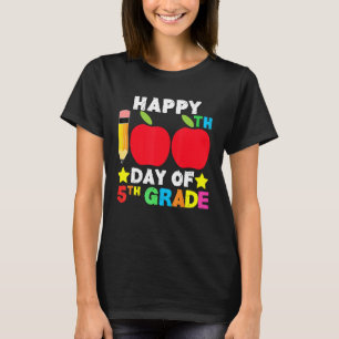 Happy 100th Day of School 5th Grade Student and Te T-Shirt