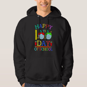 Happy 100th Day Of School Apple Face Mask Teacher  Hoodie