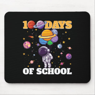 Happy 100th Day Of School Astronaut Space Planets Mouse Mat