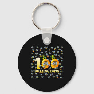 Happy 100th Day Of School Bees Beehive 100 Buzzing Key Ring