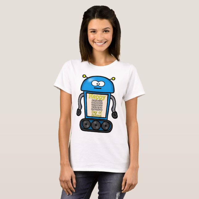 Happy 100th Day of School Binary T-Shirt (Front Full)
