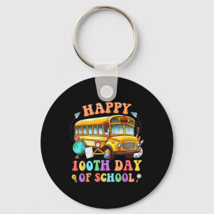 Happy 100th Day Of School Bus Driver 100 Days Of S Key Ring