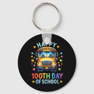Happy 100th Day Of School Bus Driver 100 Days Of S Key Ring