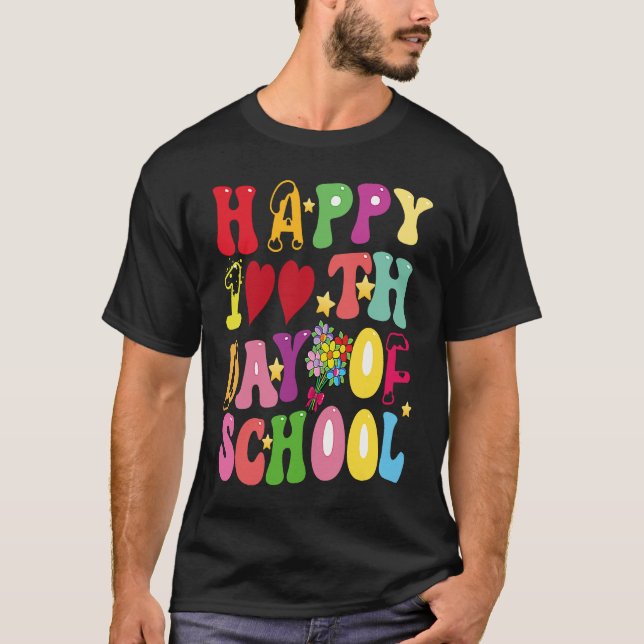 Happy 100th Day of School celebrated by students T-Shirt (Front)