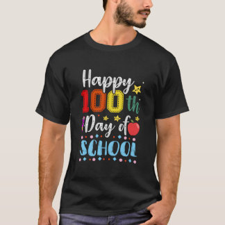 Happy 100Th Day Of School Colorful Teacher And Stu T-Shirt