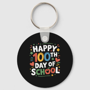 Happy 100th Day Of School Colourful 100 Days Smart Key Ring