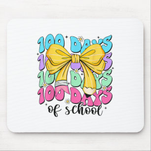 Happy 100th Day Of School Coquette Bow 100 Days Sm Mouse Mat