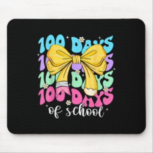 Happy 100th Day Of School Coquette Bow 100 Days Sm Mouse Mat