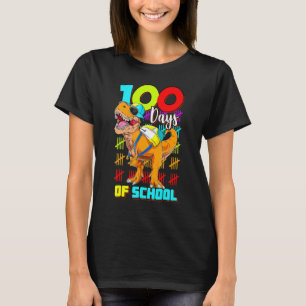 Happy 100th Day of School Dinosaur 100 Days Smarte T-Shirt