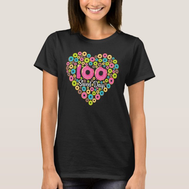 Happy 100th Day Of School Donuts 100 Sweet Days Te T-Shirt (Front)