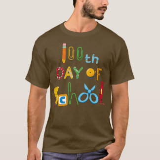 Happy 100th Day of School For Kids Teacher Student T-Shirt