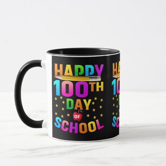Happy 100th Day of School For Teachers & Students Mug (Left)